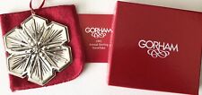 1992  Gorham Sterling Silver Christmas Snowflake Tree Ornament Pouch & Box picture