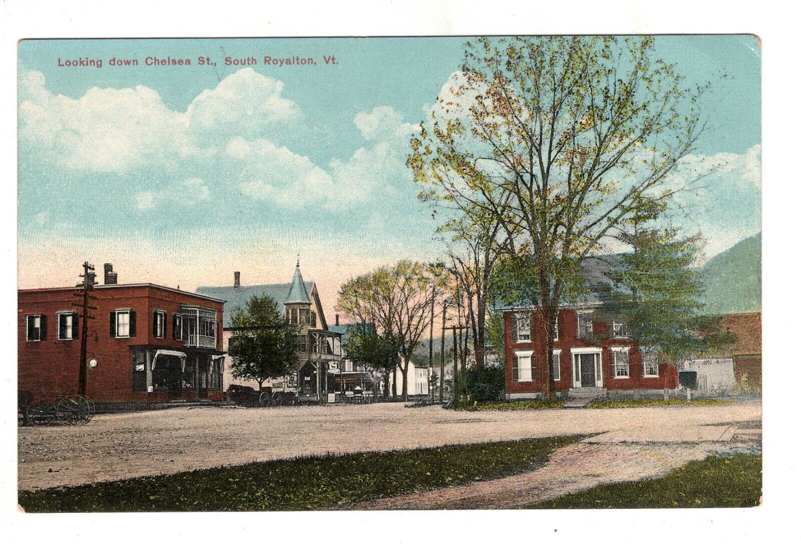 South Royalton VT Looking Down Chelsen Street Vintage Postcards
