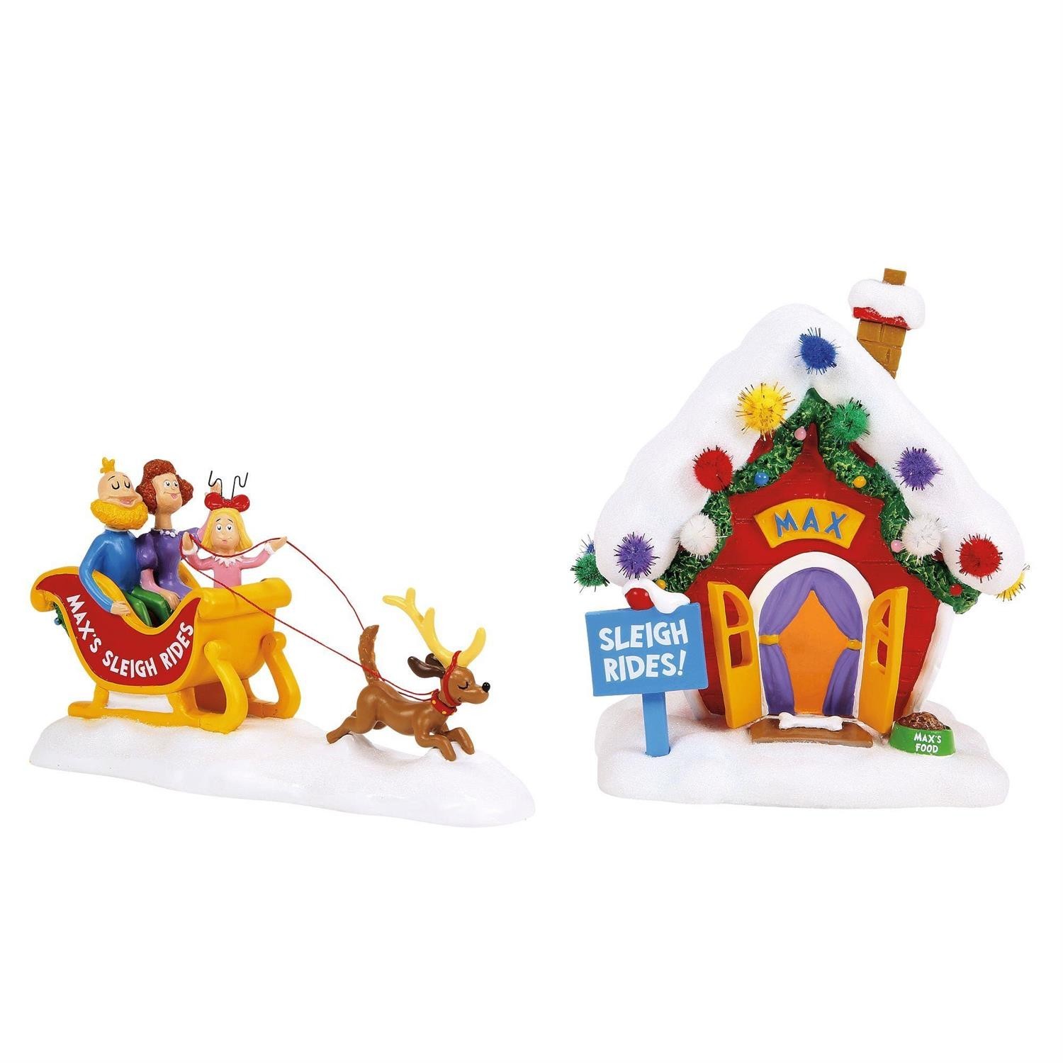 Dept 56 MAX'S SLEIGH RIDES S/2 Grinch Village 6018383 BRAND NEW 2026 Dept 56 MAX'S SLEIGH RIDES S/2 Grinch Village 6018383 BRAND NEW 2026