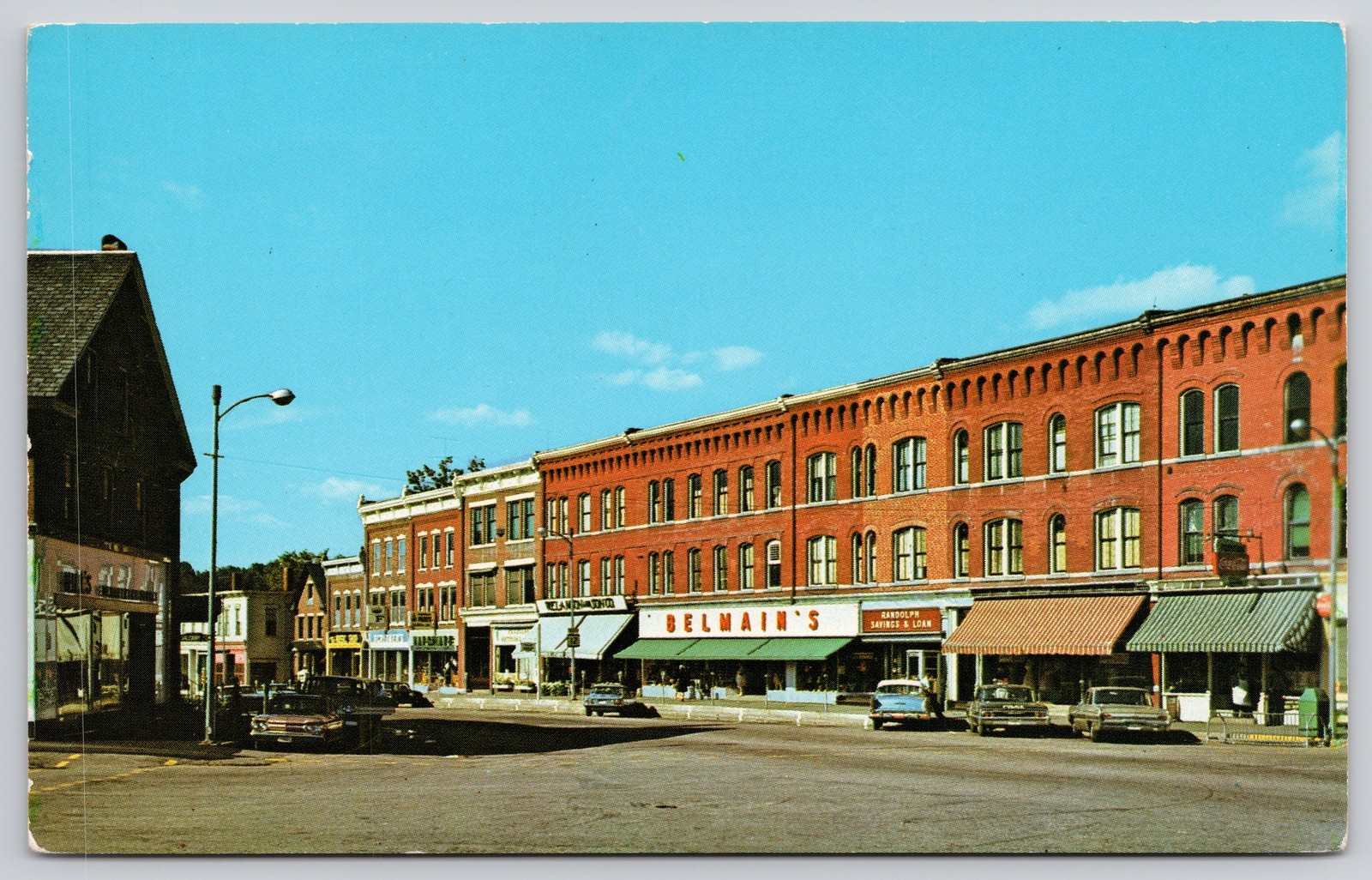 Randolph Vermont VT Main Street Looking North Cars Chrome Postcard c1960s Randolph Vermont VT Main Street Looking North Cars Chrome Postcard c1960s