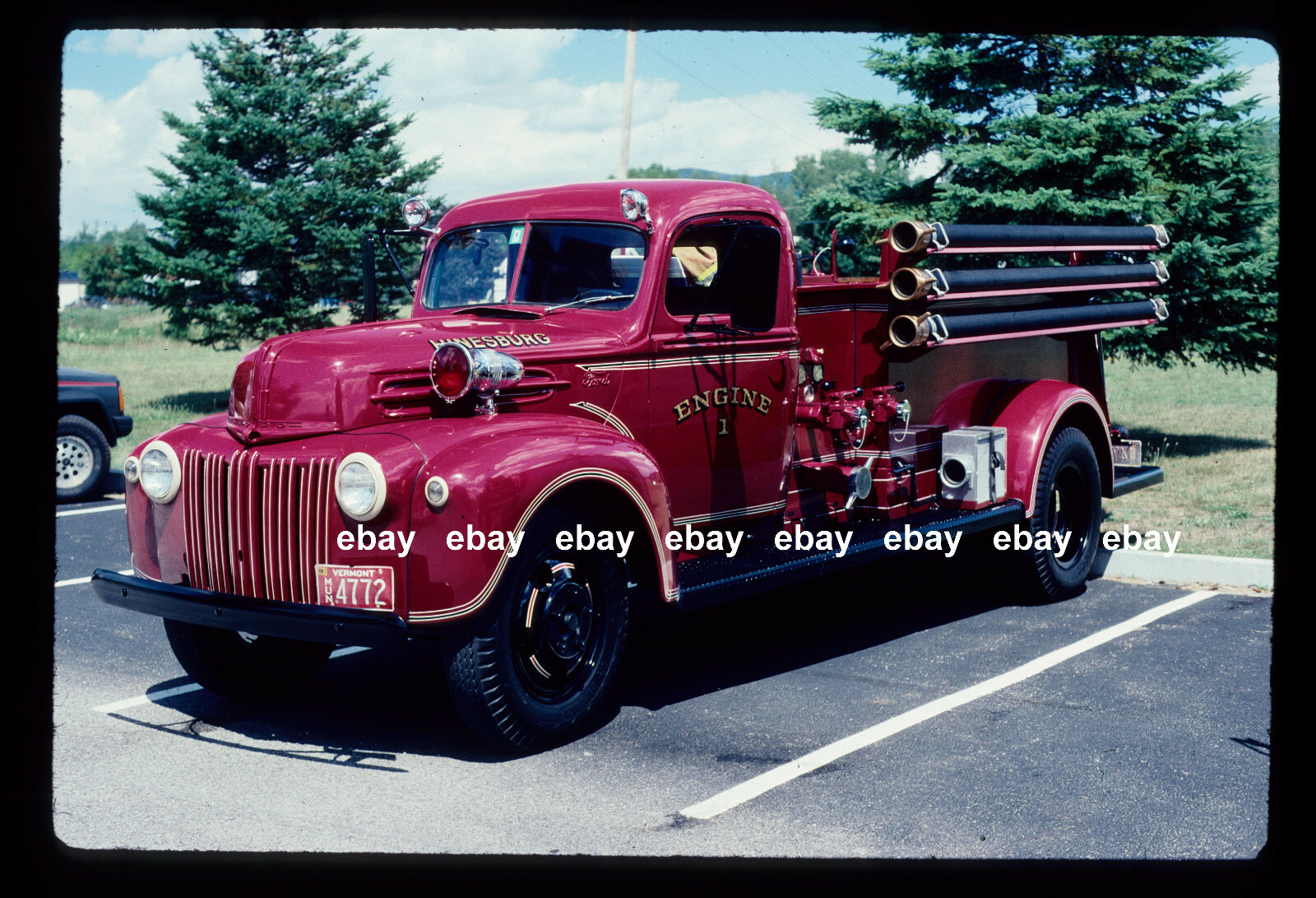 Hinesburg VT 1940s Ford pumper Fire Apparatus Slide