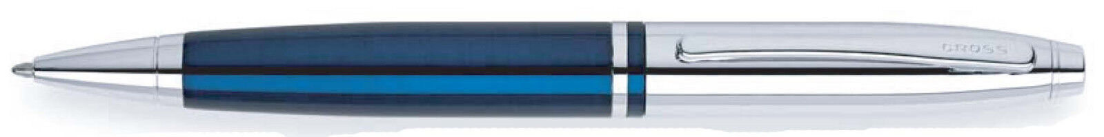 CROSS CALAIS BALLPOINT PEN AT0112-3 BLUE/CHROME WITH GIFT BOX