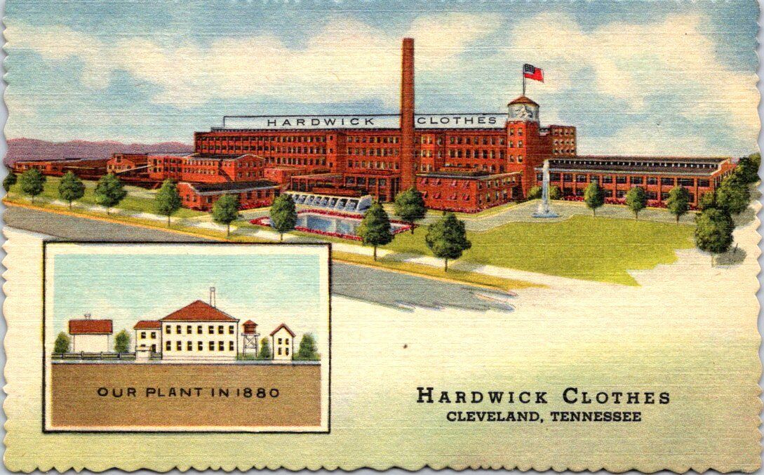 Hardwick Clothes Factory, CLEVELAND, Tennessee Linen Postcard - Curt Teich