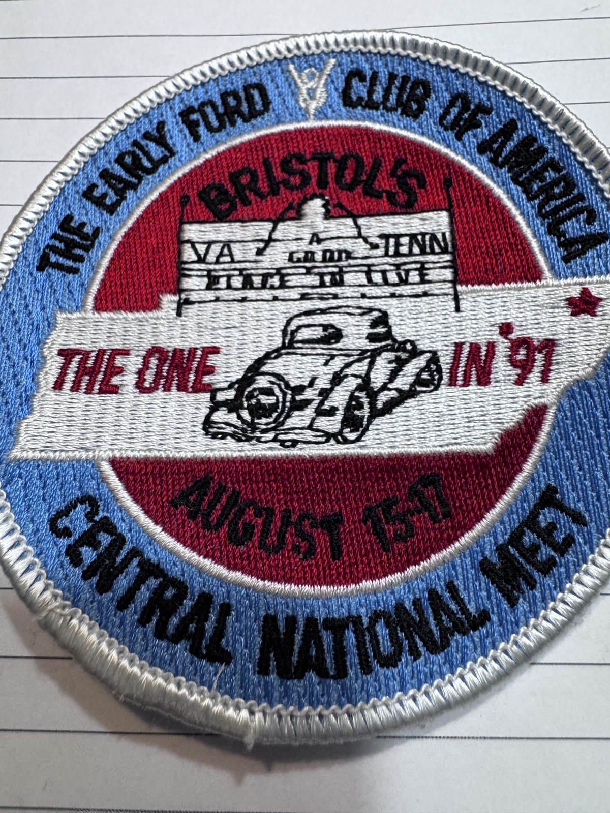 NOS Vintage The Early Ford V-8 Club Of America Bristol 91 Cloth Patch NOS Vintage The Early Ford V-8 Club Of America Bristol 91 Cloth Patch