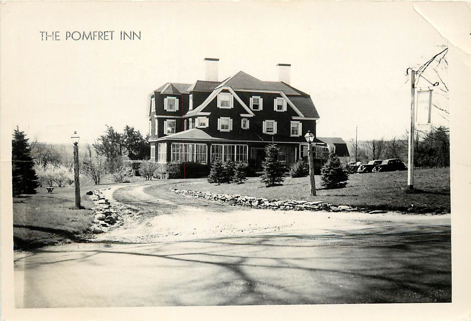 1940s RPPC Postcard; The Pomfret Inn, Pomfret CT Windham County, Posted