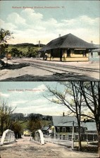 Proctorsville VT Railroad Station W. W. Adams c1900s-10s Vintage Postcard picture