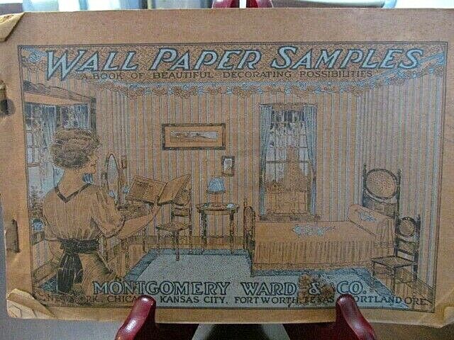 Montgomery Ward  Early 1900's Wallpaper Sample Book Victorian Antique Wall Paper