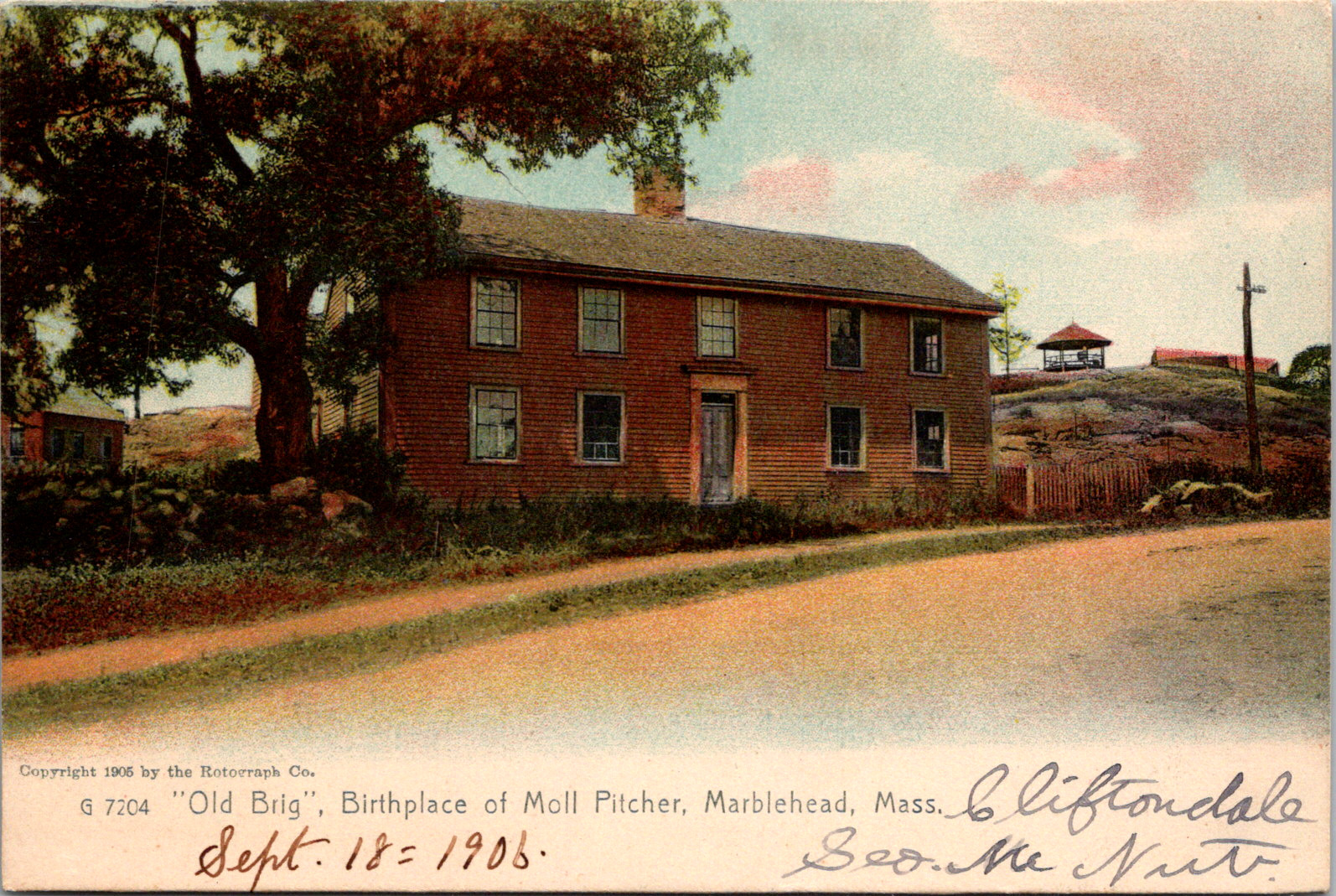 Newbury Massachusetts Original Dirt Carriage Road Turnpike Vintage 1906 Postcard