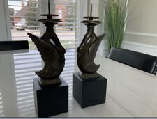 Vintage Bronze Candle Holders, by Ethan Allen Bronze Swan picture