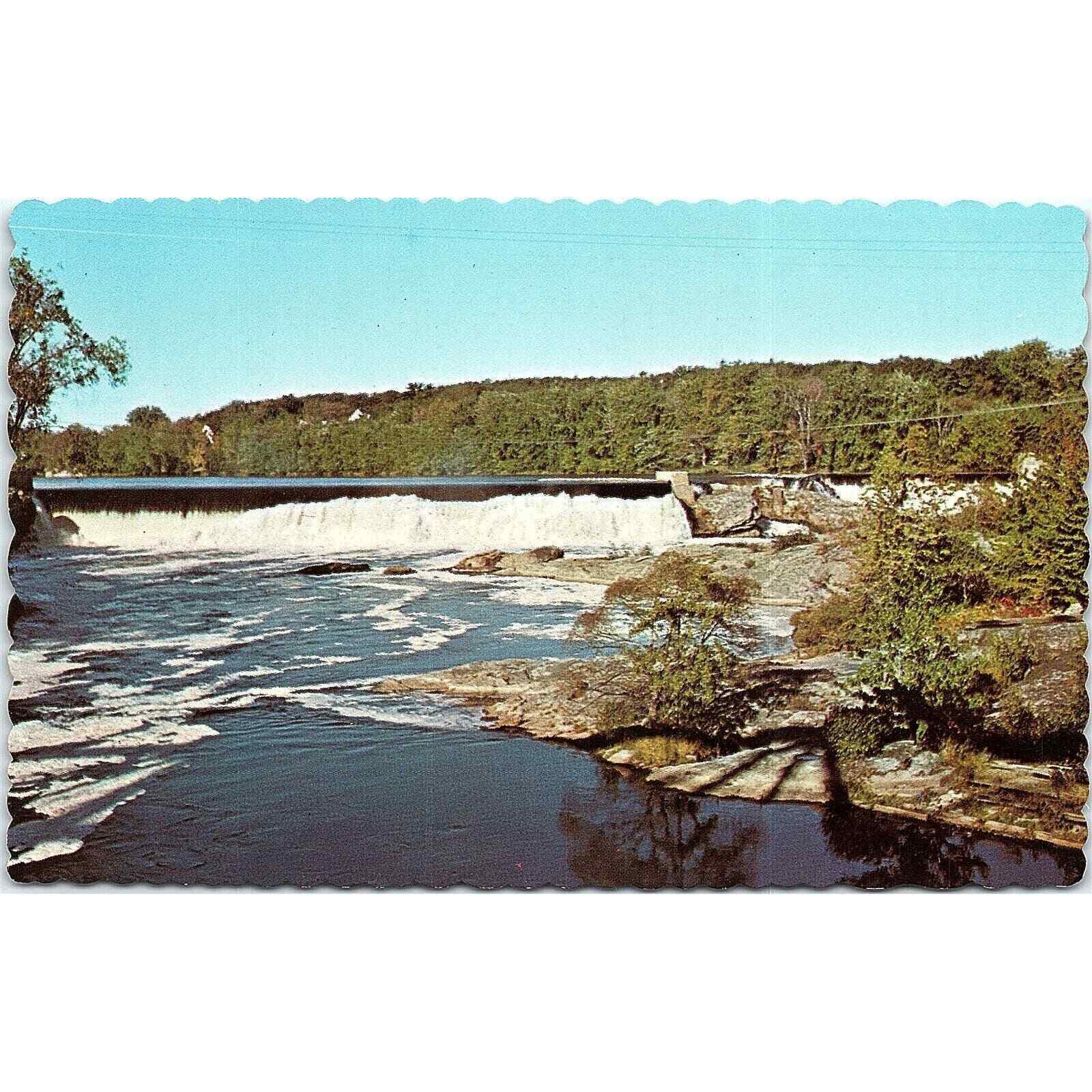 Postcard Androscoggin River Falls Topsham Area, Maine