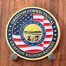 Grafton Correctional Ohio Honoring Military Veterans Challenge Coin W#30 picture