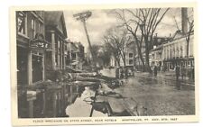 Postcard Montpelier VT 1927 Flood Damage State Street Hotels Cars People picture