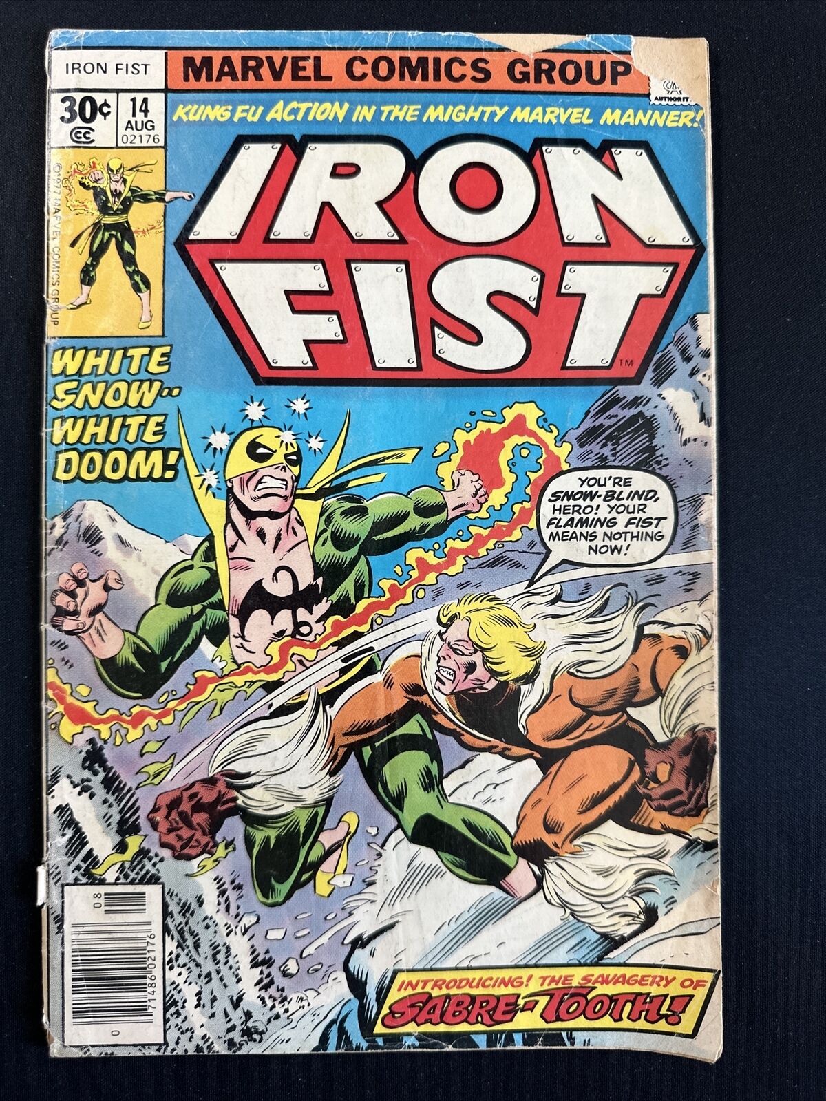 Iron Fist #14 1st App of Sabretooth Newsstand Bronze Marvel Comics 1977 Fair *A4