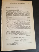 1893 New Jersey train document LEHIGH VALLEY TERMINAL RAILWAY South Plainfield picture