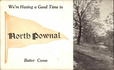 North Pownal VT Vermont Pennant Greeting c1900-20s Vintage Postcard picture