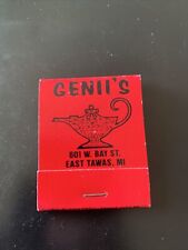 Rare - Genii’s East Tawas Michigan Matchbook  picture