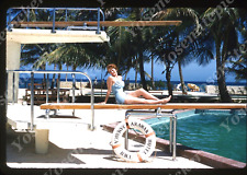 Sl85 Original Slide 1959 Jamaica Arawak Hotel pretty model woman 110a picture