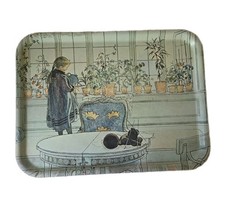 VTG Thetford Melamine Tray Carl Larsson Flowers on Windowsill England 1970s READ picture