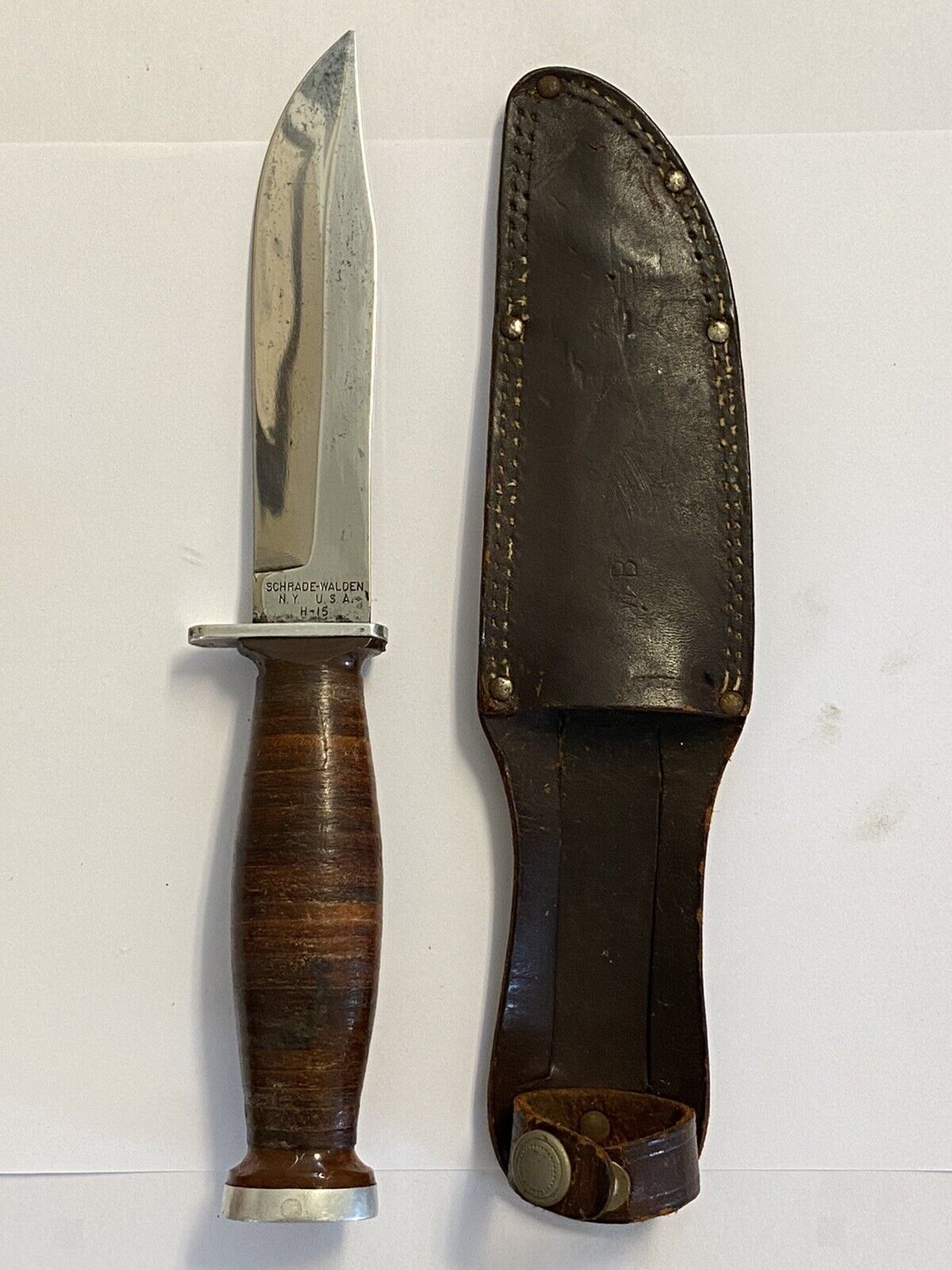 Vintage Schrade Walden Fixed Blade Knife Model H-15 Length 9 3/4\