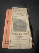 3 Vintage Wilmington Delaware Road Maps, Railroads, Hotel Du Pont Back picture