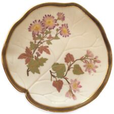Antique Royal Worcester Ivory Blush Plate Floral Vitreous Gold Trim Handpainted picture