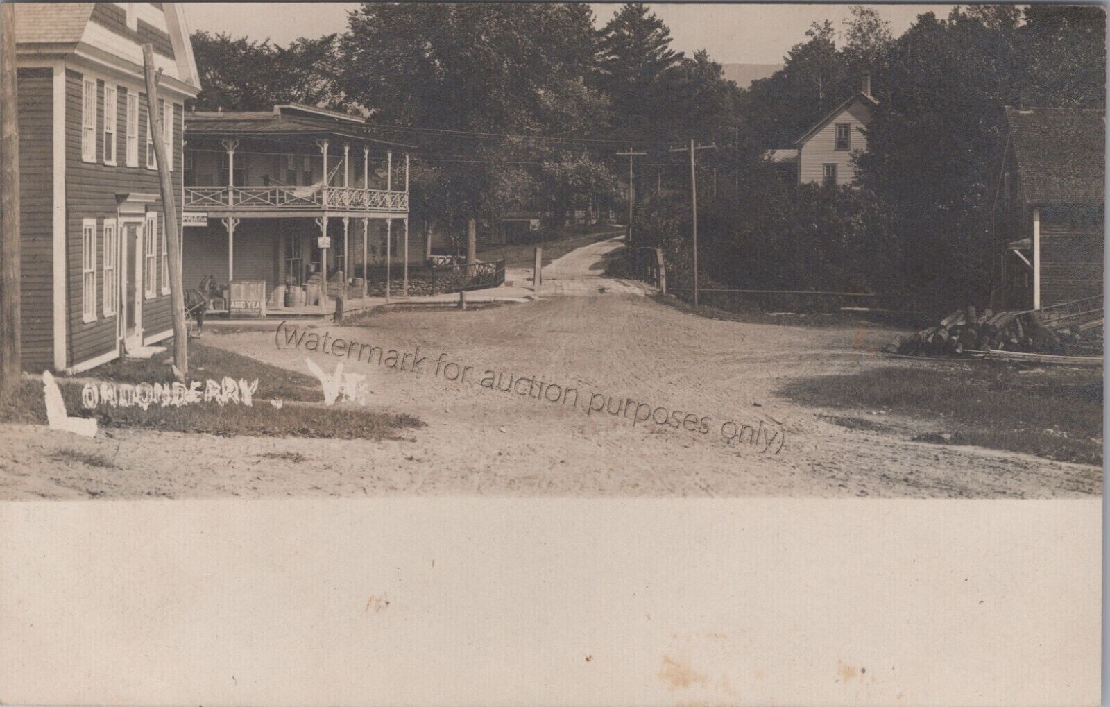 Londonderry, VT: Street RPPC, Windham County, Vermont Real Photo Postcard