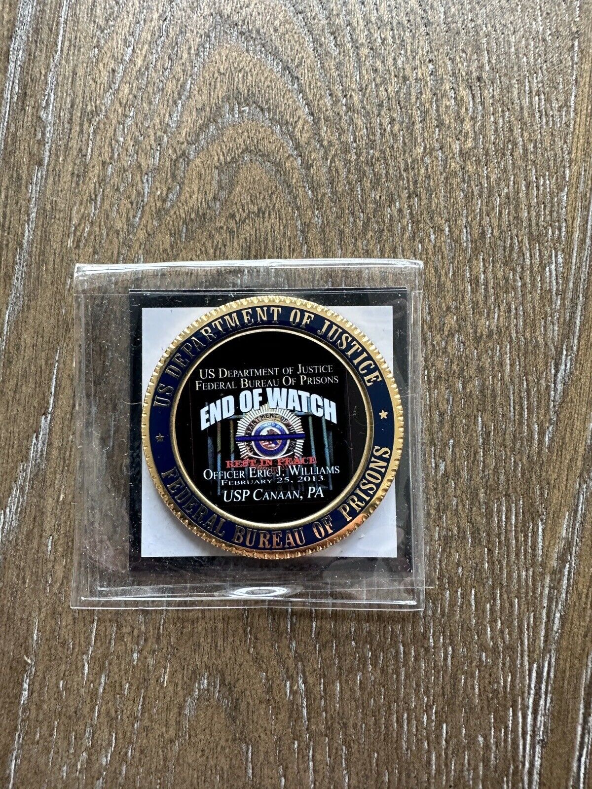 Federal Bureau of Prisons End of Watch Challenge Coin - Canaan, PA