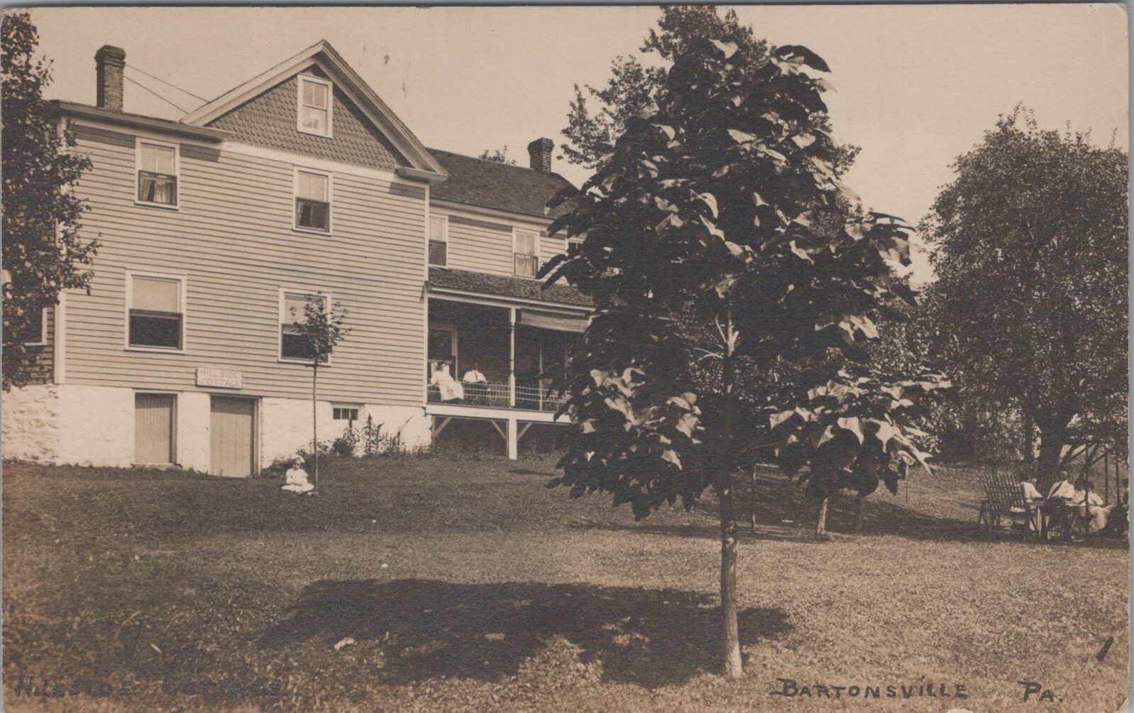 Hill Side Cottage, Bartonsville Pennsylvania RPPC Real Photo Postcard,c1910s