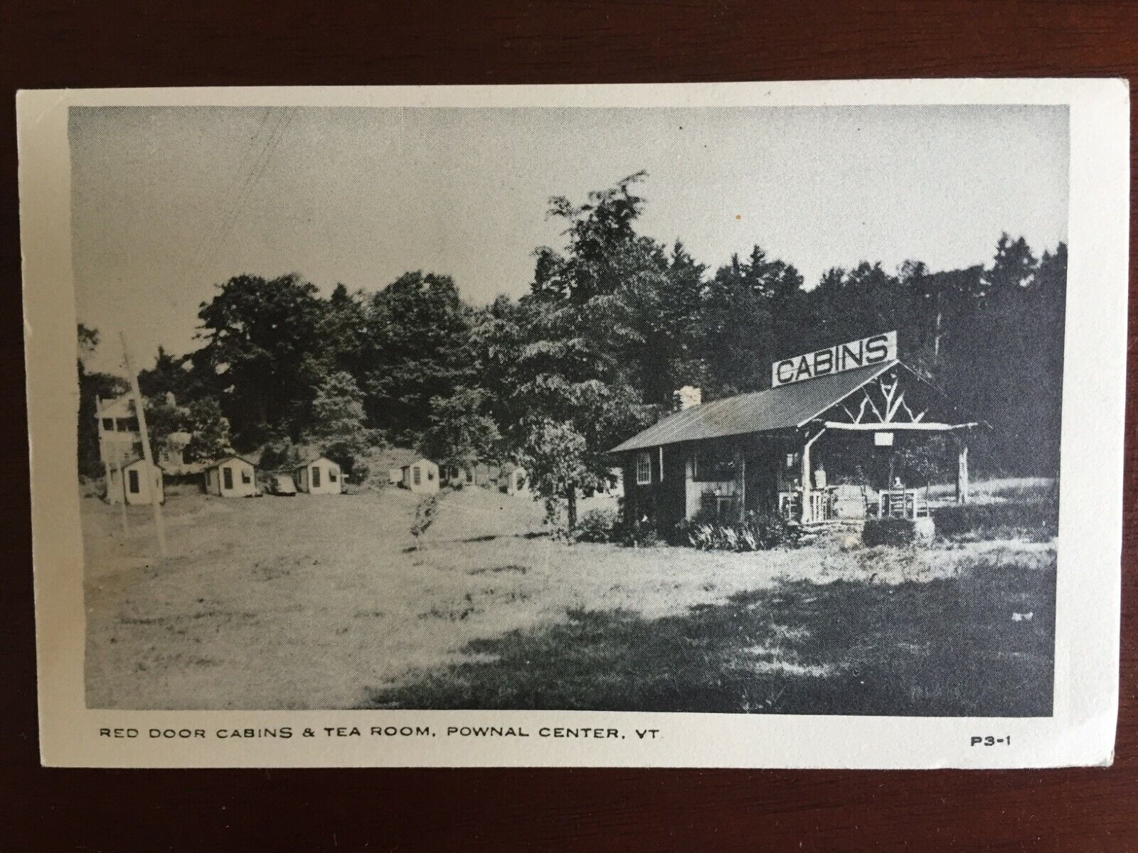Pownal Vermont Postcard Red Door Cabins & Tea Room 