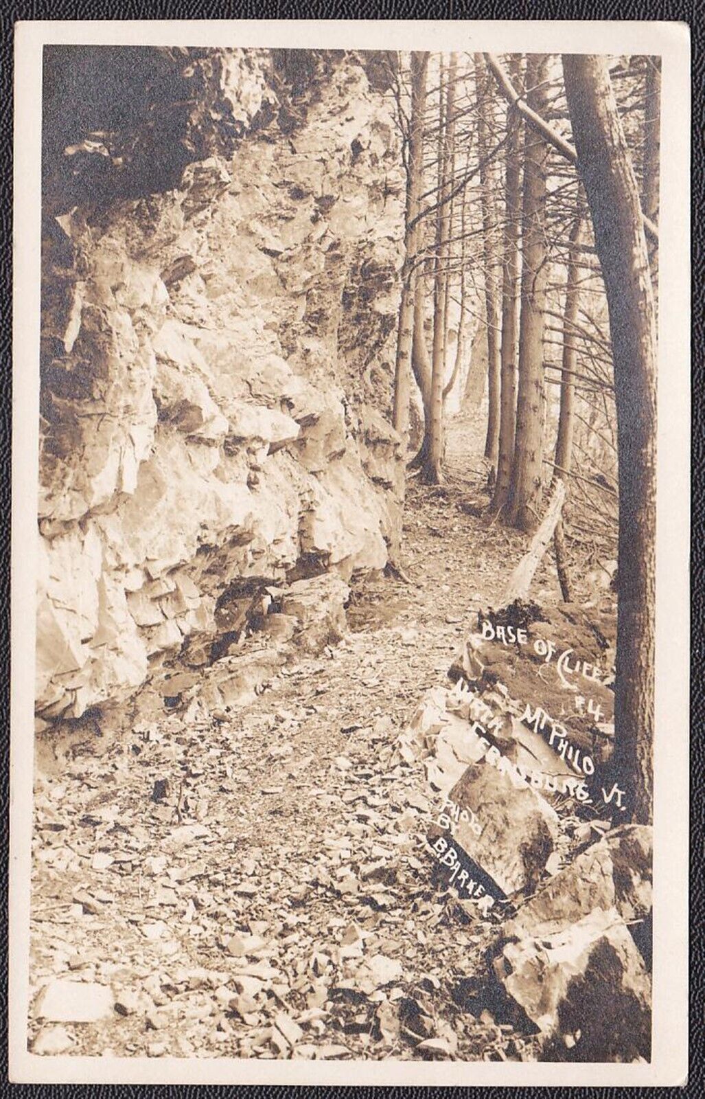 North Ferrisburgh, Vermont Pre-1920 RPPC - Mt. Philo Base of Cliffs