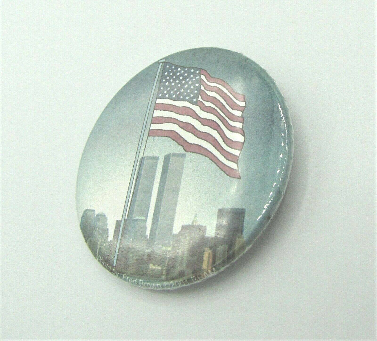 Twin Towers Button 911 Fred Brown 2001