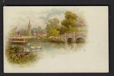 VINTAGE POST CARD  WEYBRIDGE on THAMES,  U.K.     (NEW) picture