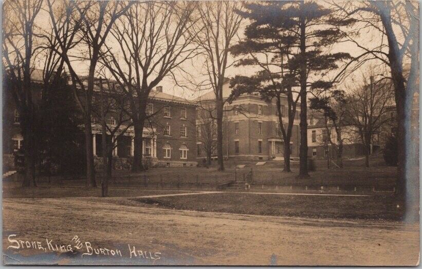 1908 Granville, Ohio RPPC Postcard DENISON UNIVERSITY Stone, King & Burton Halls