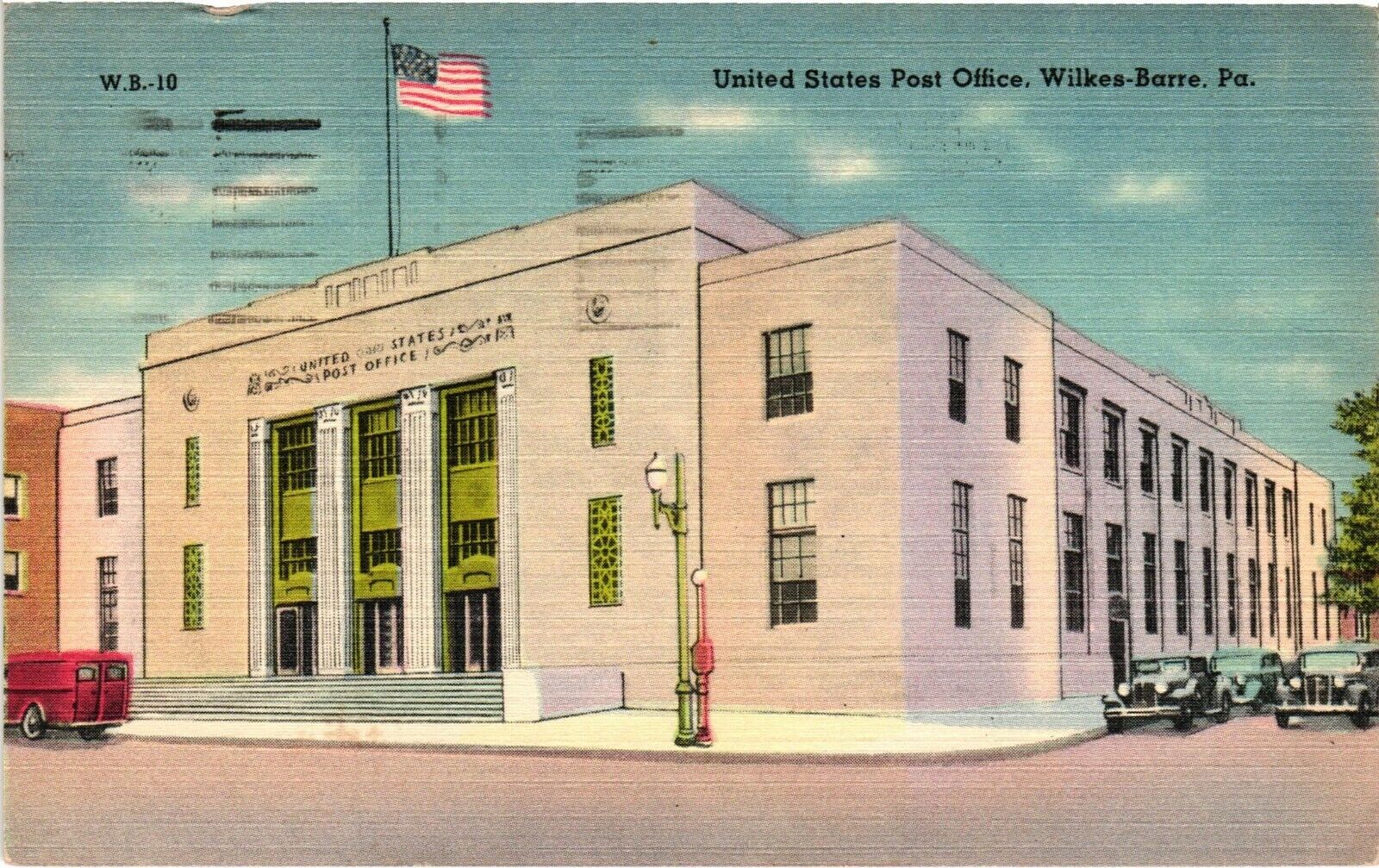 Vintage Postcard - 1955 United States Post Office Wilkes-Barre PA  #9199