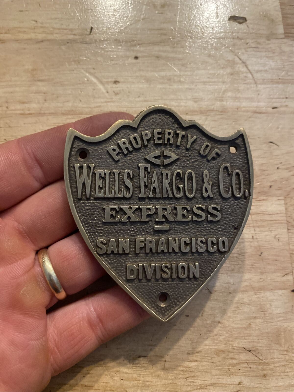Wells Fargo Plaque Sign Western Cowboy Ranch Metal San Francisco Stagecoach GIFT