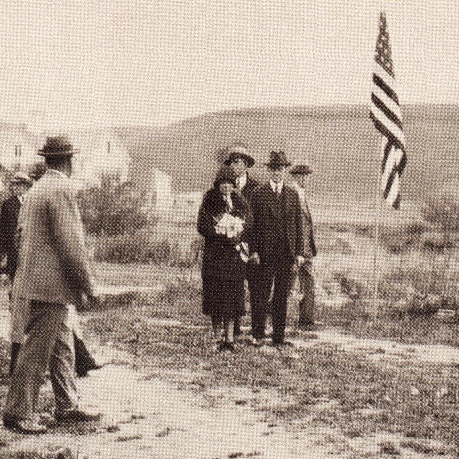 American Flag President Calvin Coolidge 1928 VT Cavendish UNP Chrome Postcard