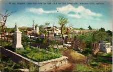 Masonic Cemetery Comstock Virginia City Nevada NV Linen Postcard VTG UNP Vintage picture