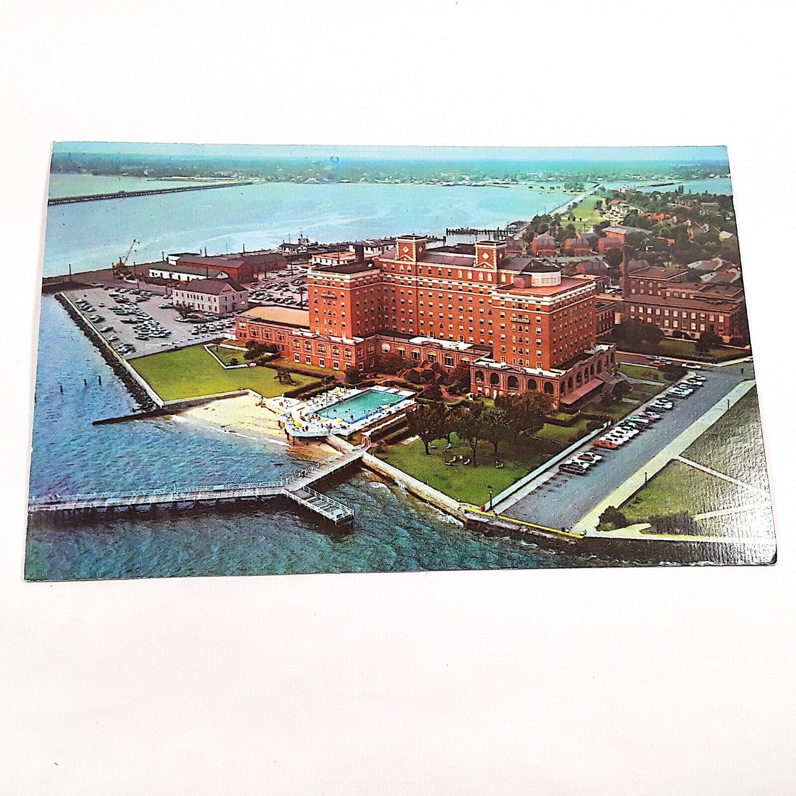 Fort Monroe -Chamberlin Hotel- Chesapeake Bay Virginia Postcard Posted 1972