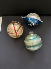 Vintage Lot Of 3 West Garmany/Poland Hand Painted Mercury Glass Ornaments picture