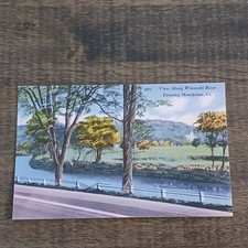 Montpelier Vermont View Along Winooski River Vintage Linen Postcard UNP picture