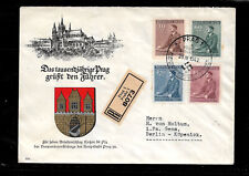 Adolph Hitler Stamps On 1942 Cover From Bohemia & Moravia Prag to Berlin picture