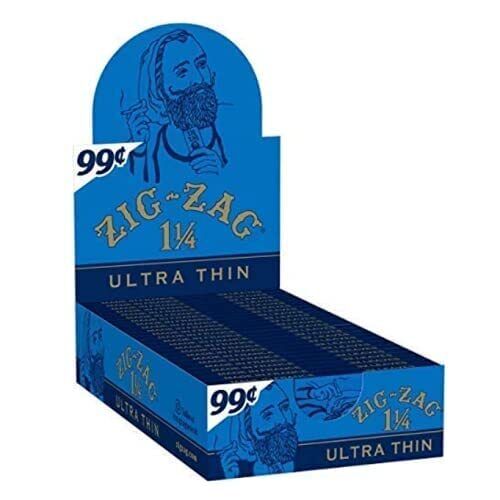 Zig-Zag Rolling Papers 1 1/4 Size Ultra Thin Pre Priced $.99 (24 Booklets Box)