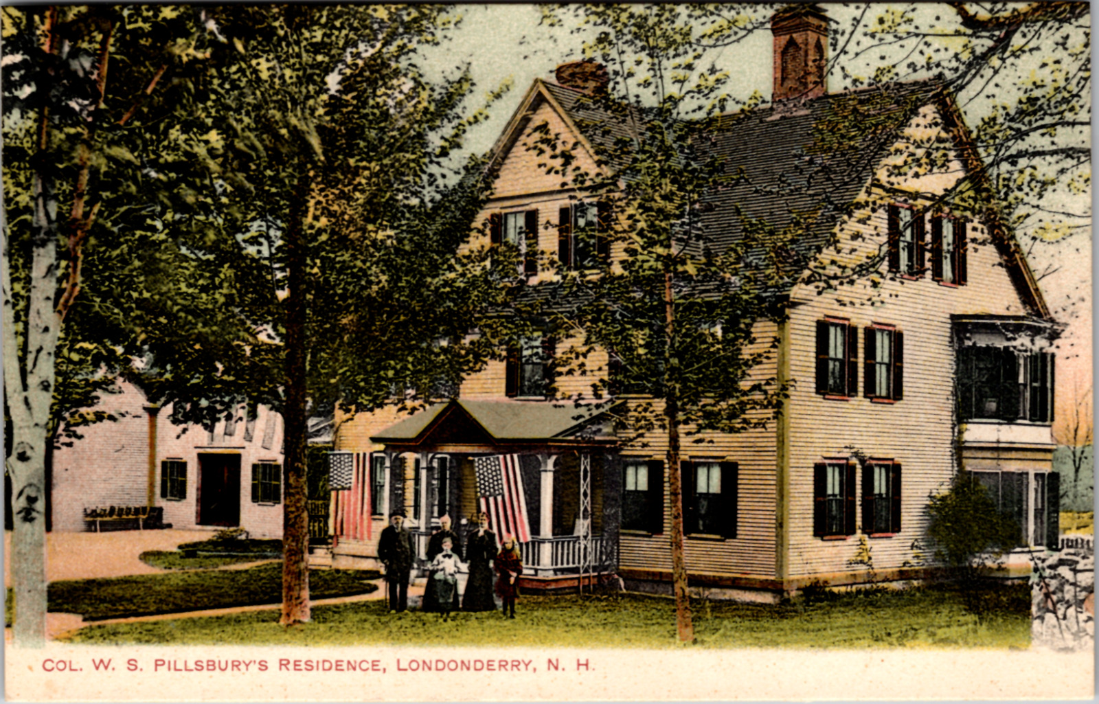 Col. W. S. Pillsbury's Residence, Londonderry, New Hampshire, Vintage Postcard