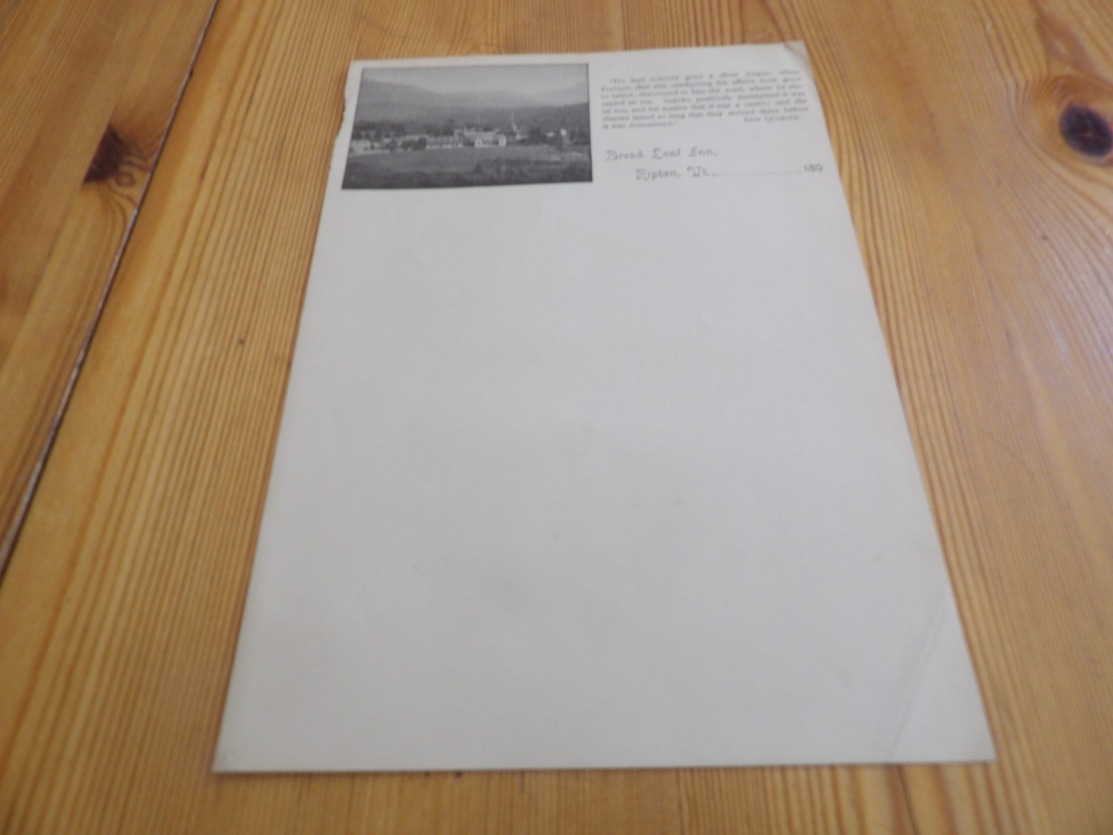 1890's Bread Loaf Inn, Ripton VT Illustrated Letterhead