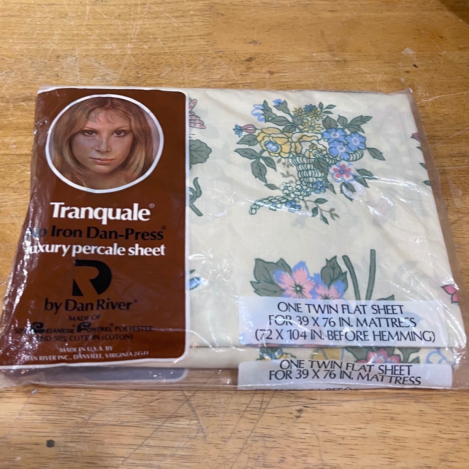 Vtg Dan River Tranquale Serenade Floral Twin Flat Sheet Cottagecore 70s NEW Vtg Dan River Tranquale Serenade Floral Twin Flat Sheet Cottagecore 70s NEW