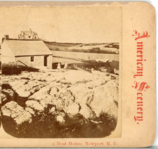 RHODE ISLAND, Boat House, Newport--Stereoview A41 picture