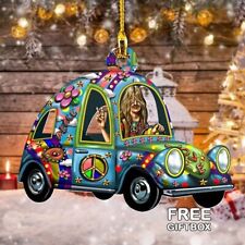 Woodstock Hippie Shaped Ornament Hippie Car Funny Hippie Gift Funny Ornament picture
