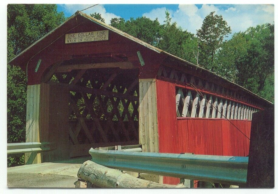 Arlington VT Chiselville Covered Bridge Postcard Vermont