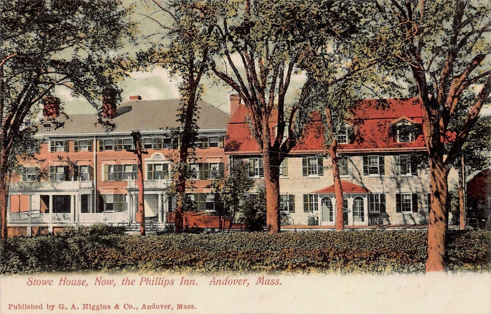 Stowe House, Now the Phillips Inn, Andover, MA, Very Early Postcard, Unused 