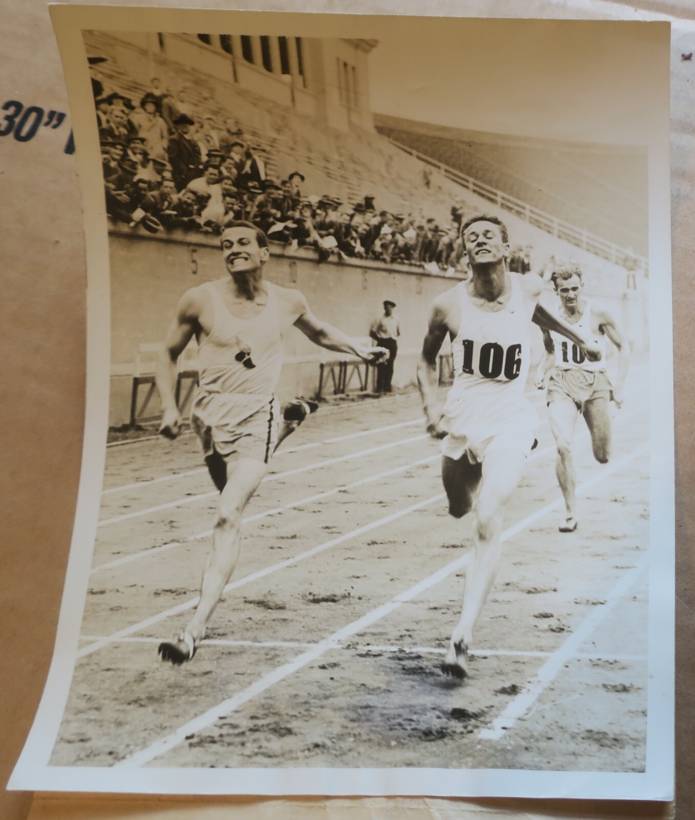 1936 Press Photo Bonthron win 1500 Meter Race,Cambridge Olympic Trial w/ caption